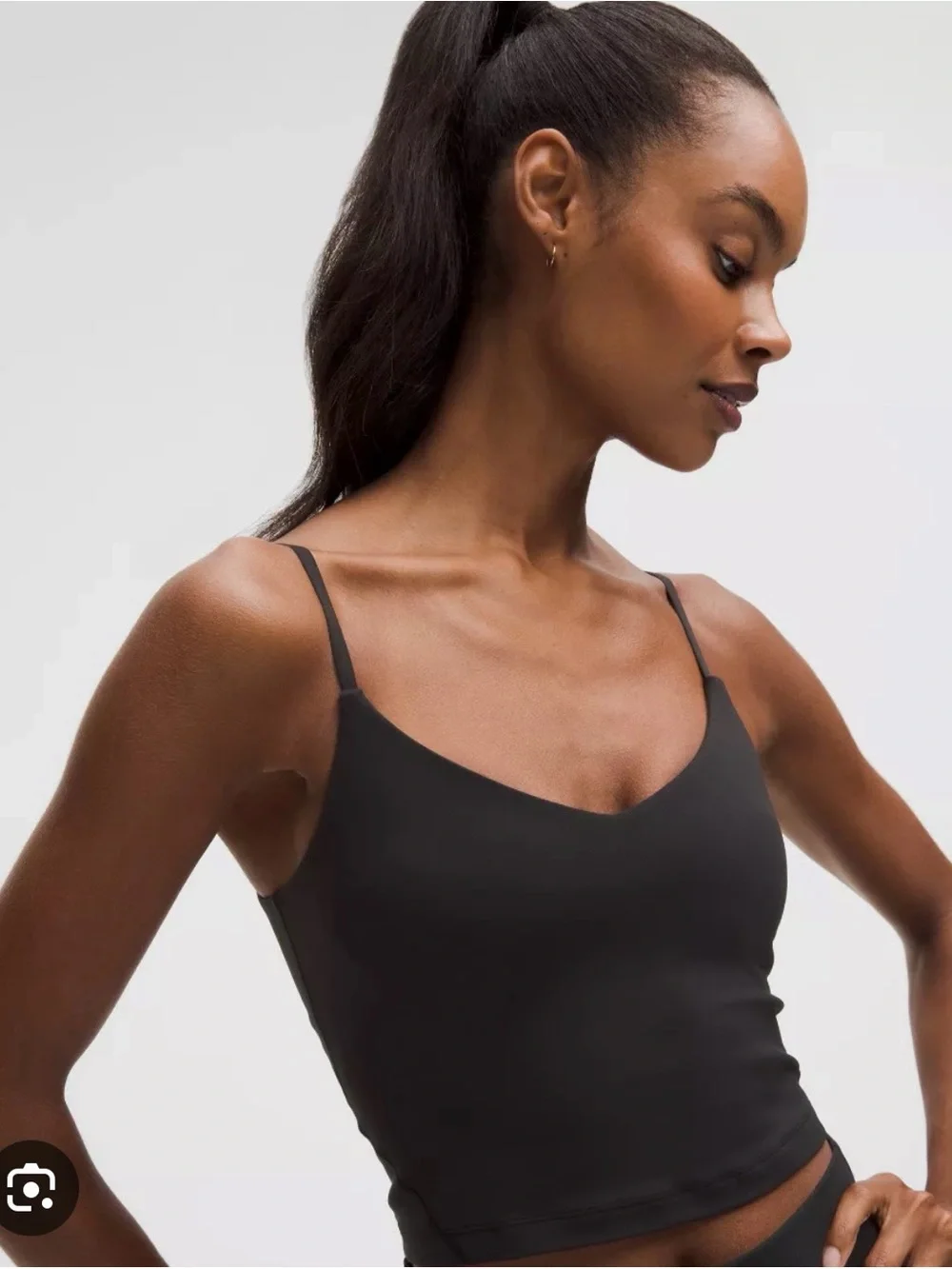 NWT Lululemon Align Cropped Cami Tank A/B Black Size 0 Retired